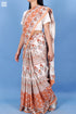 Mulmul Cotton Saree With Fall In Floral Block Print
